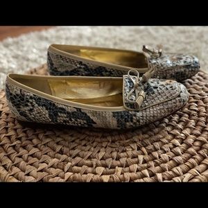 Enzo Angiolini Faux Snake Leather Flat